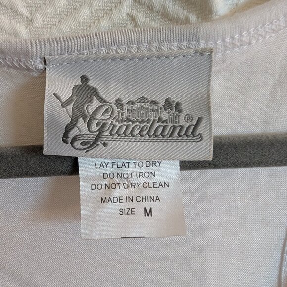 Graceland Elvis Presley Long Sequined White Tank Top Size Medium - Picture 4 of 7